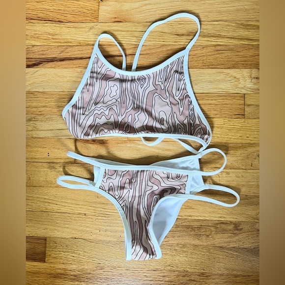 Velvet Sphynx high neck animal print bikini set - Picture 1 of 6